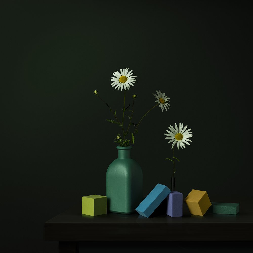 Jarrón «Daisy» con bloques geométricos de Juan Antonio Palacios