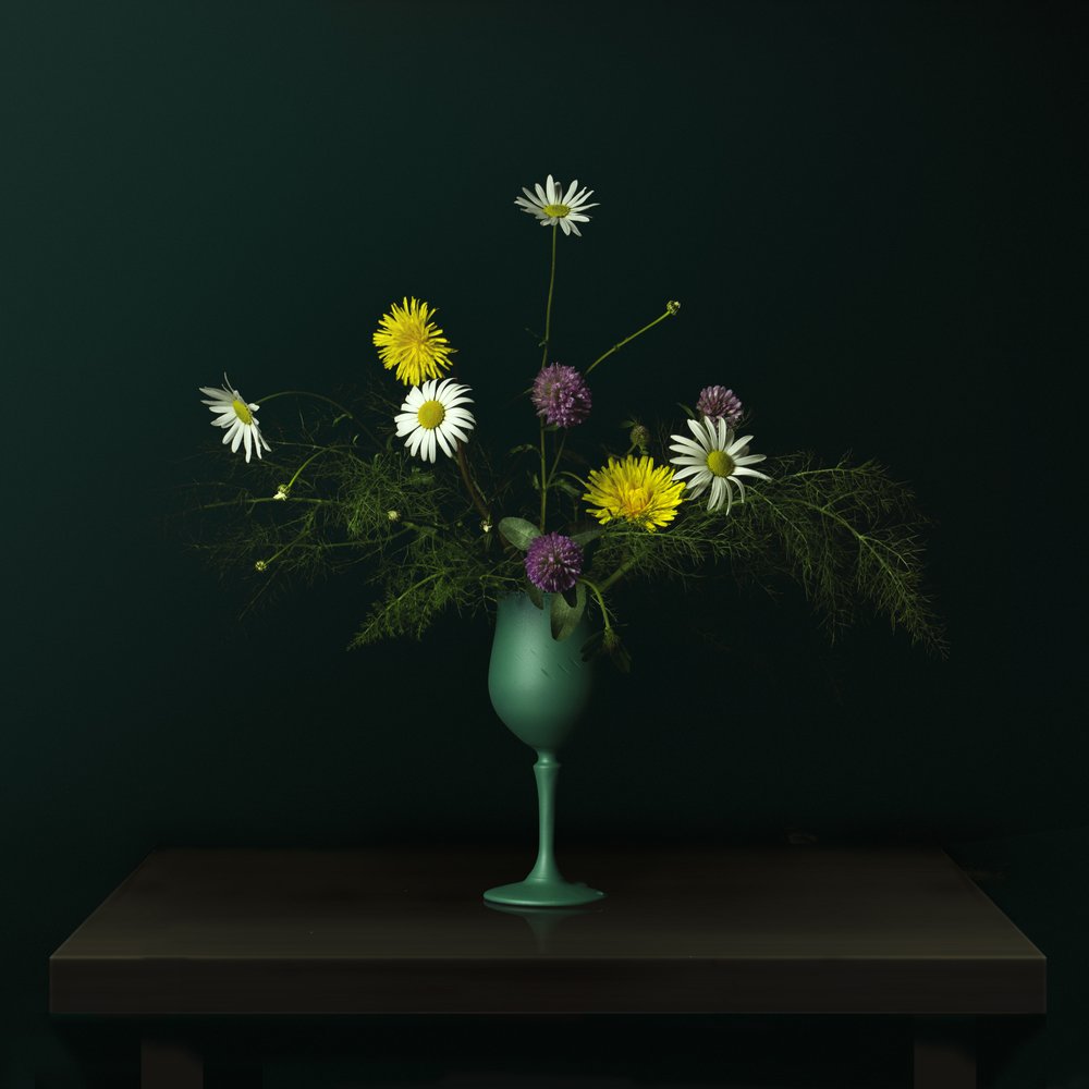 Naturaleza muerta con jarrón de flores silvestres de Juan Antonio Palacios