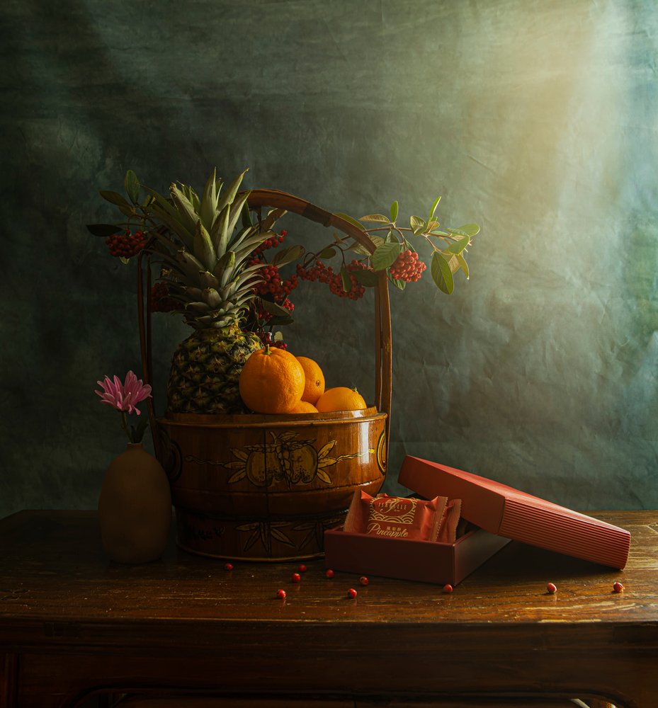Fruta festiva y regalos de Judy Tseng