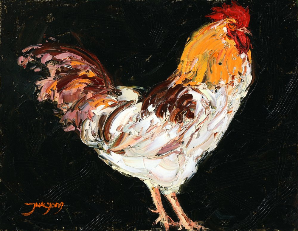 Retrato de un gallo audaz de Jukyong Park