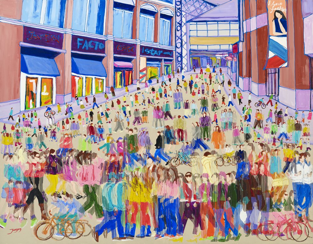 Multitud urbana llena de vida de Jukyong Park