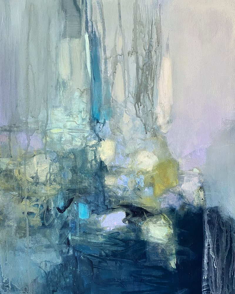 Flujo abstracto azul y verde de Julia Purinton