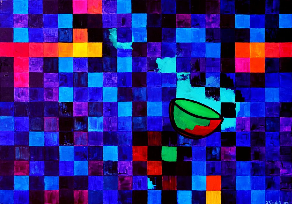 Cuenco geométrico de colores vivos de Julija Belickienė