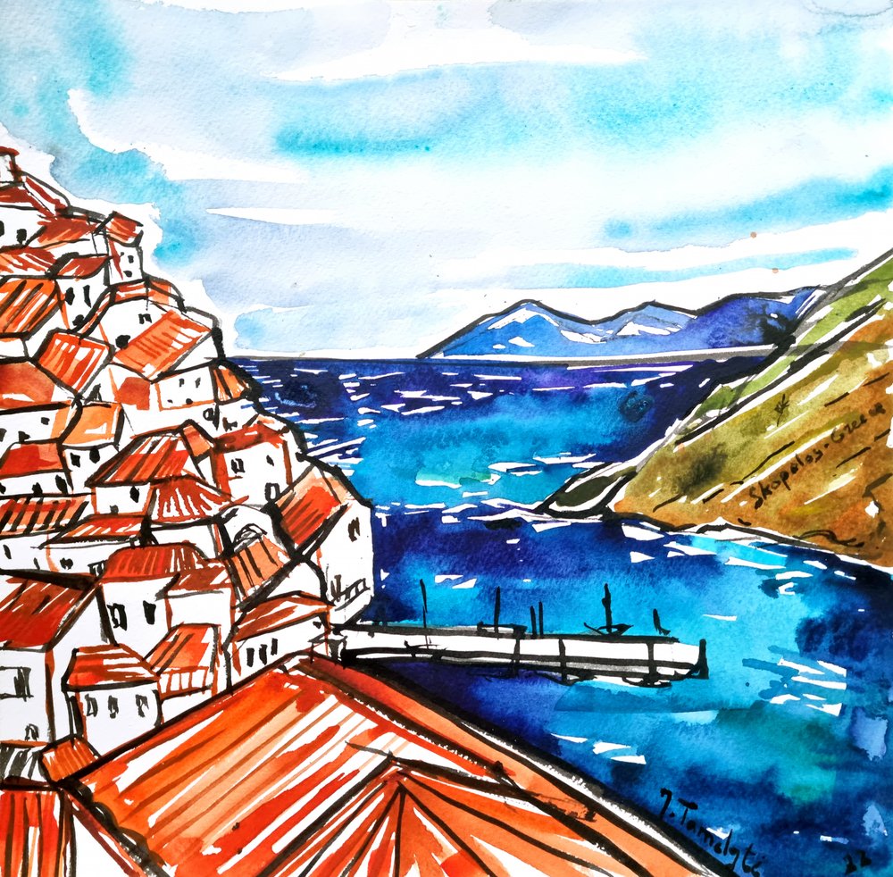 Un animado pueblo costero griego de Julija Belickienė