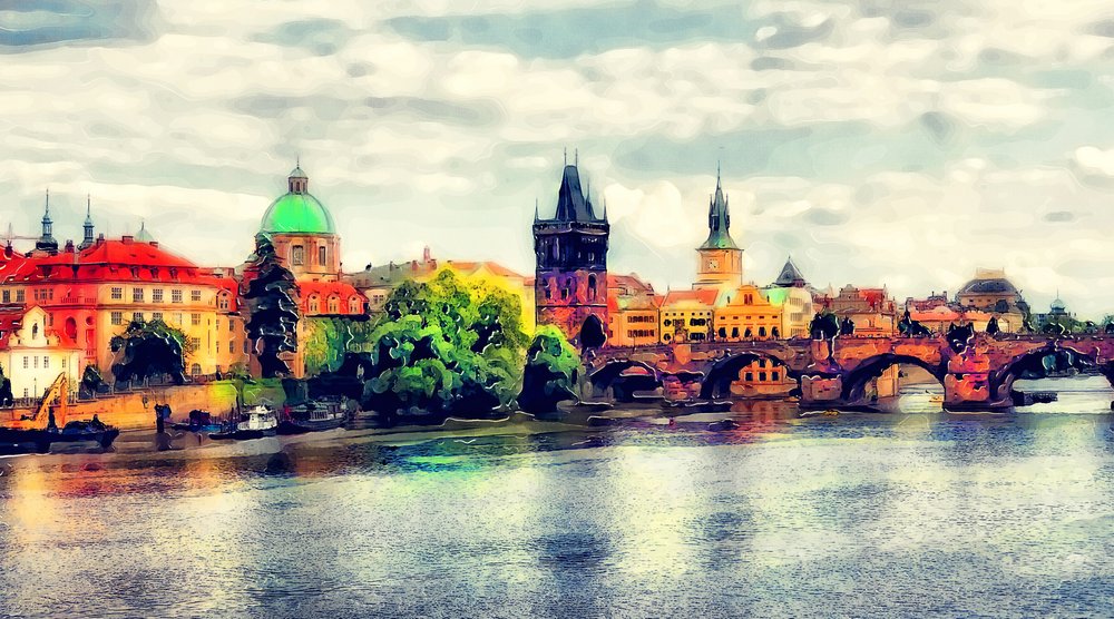 Vista del Puente de Carlos en Praga de Justyna Jaszke
