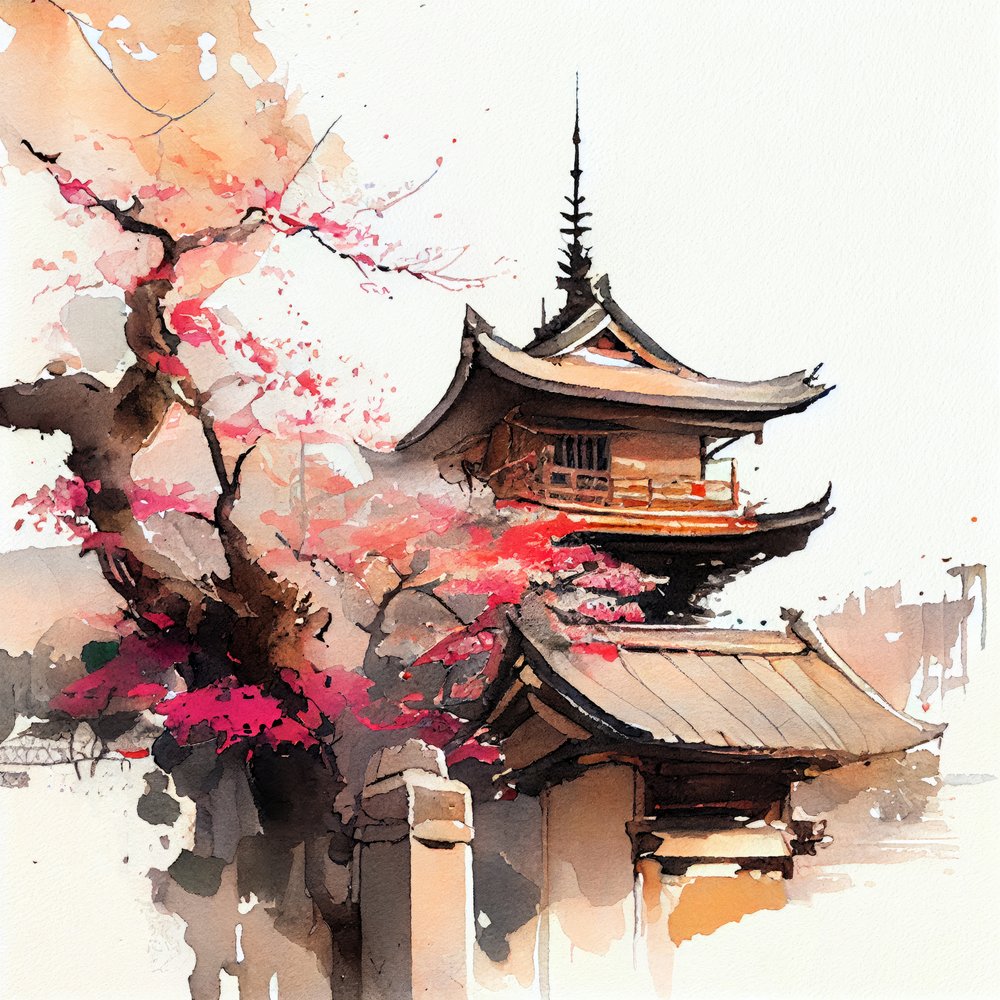 Pagoda de los Cerezos en Flor de Justyna Jaszke