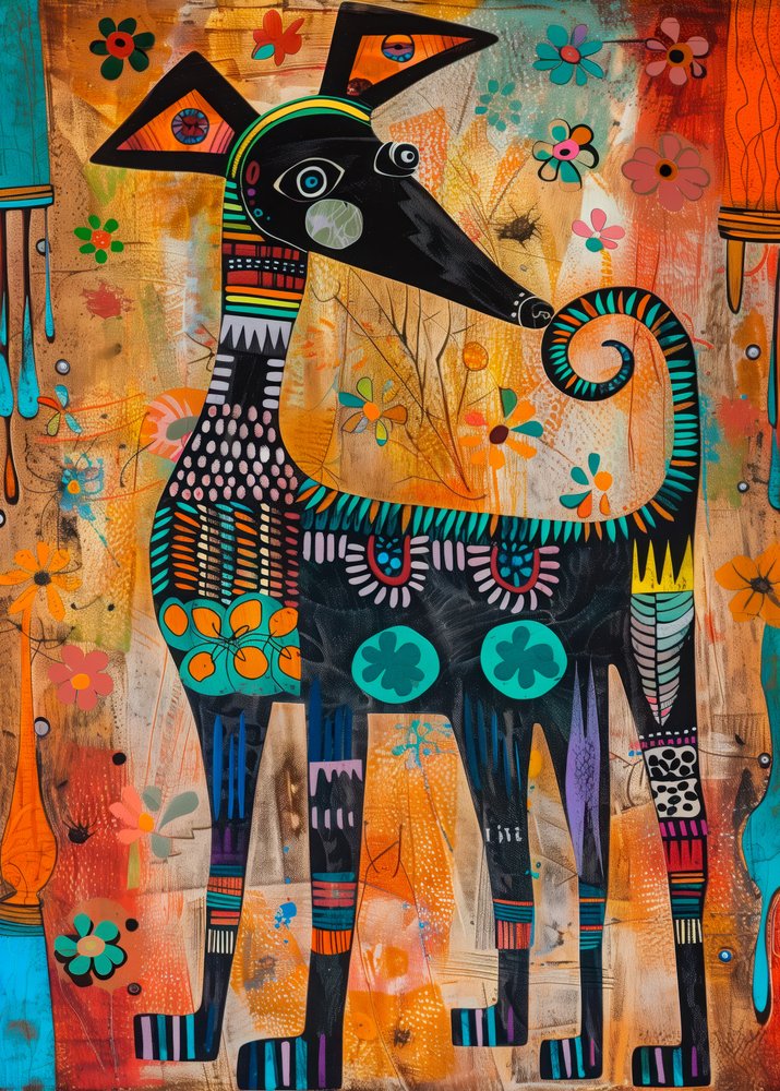 Perro popular y colorido de Justyna Jaszke