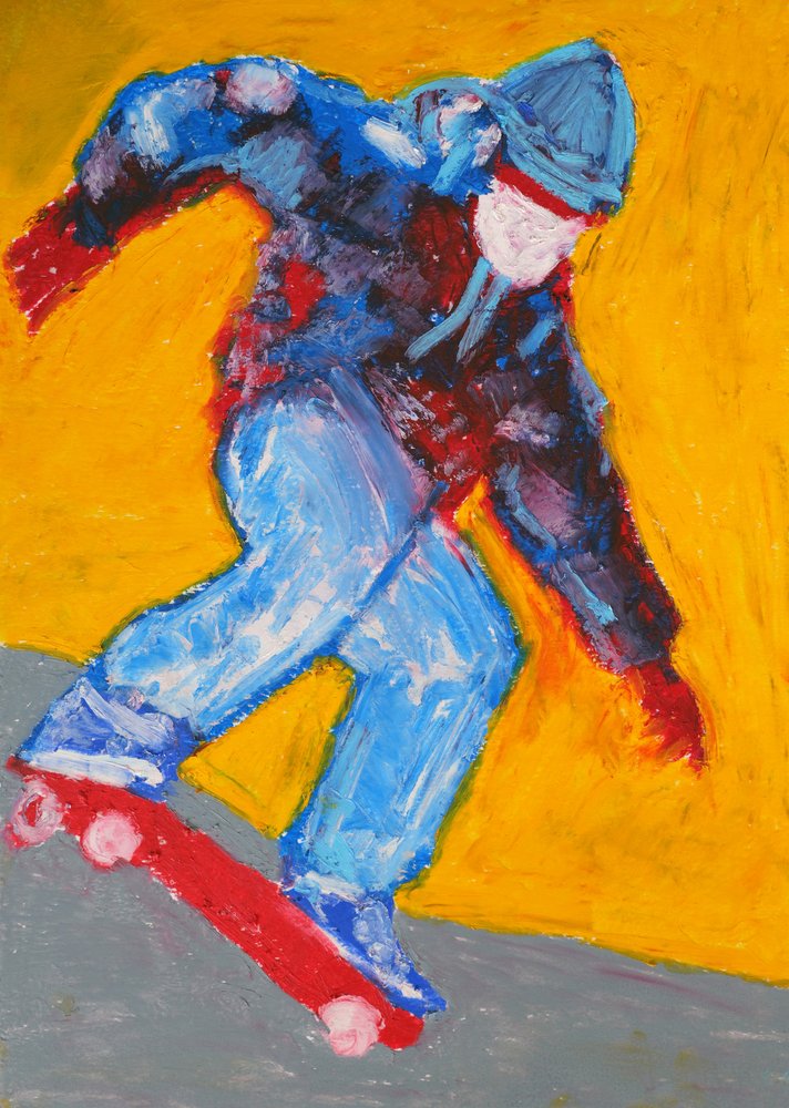 Acción dinámica de patinador de Justyna Jaszke