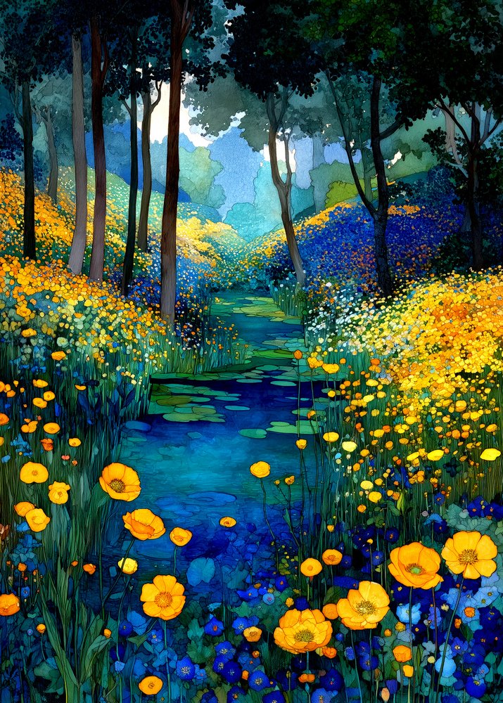 Arroyo del bosque en flor de Justyna Jaszke