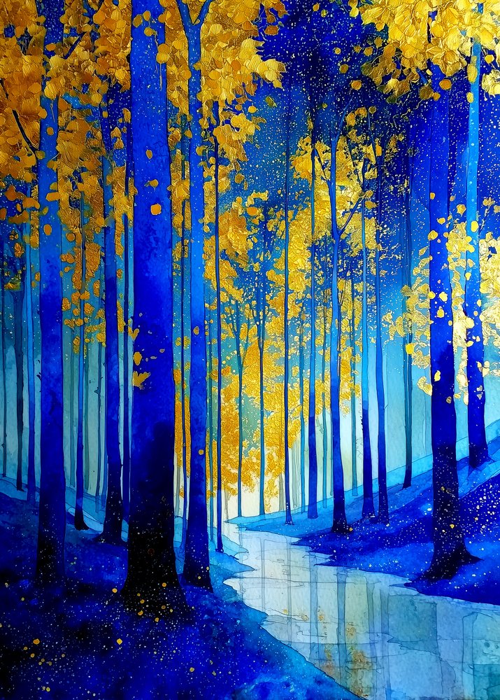 Bosque Azul Dorado de Justyna Jaszke