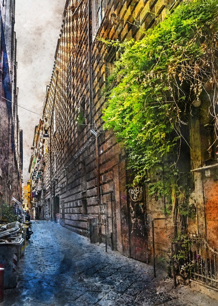 Callejón histórico empedrado de Justyna Jaszke