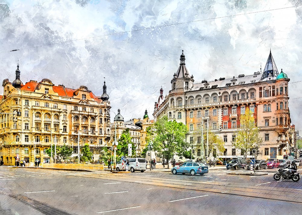 Calle de una ciudad histórica europea de Justyna Jaszke
