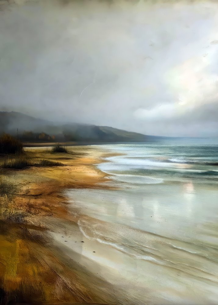Paisaje costero brumoso de Justyna Jaszke