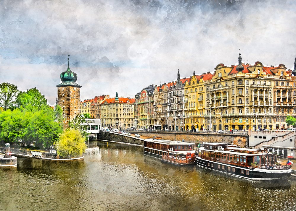 Vista del casco antiguo de Praga de Justyna Jaszke