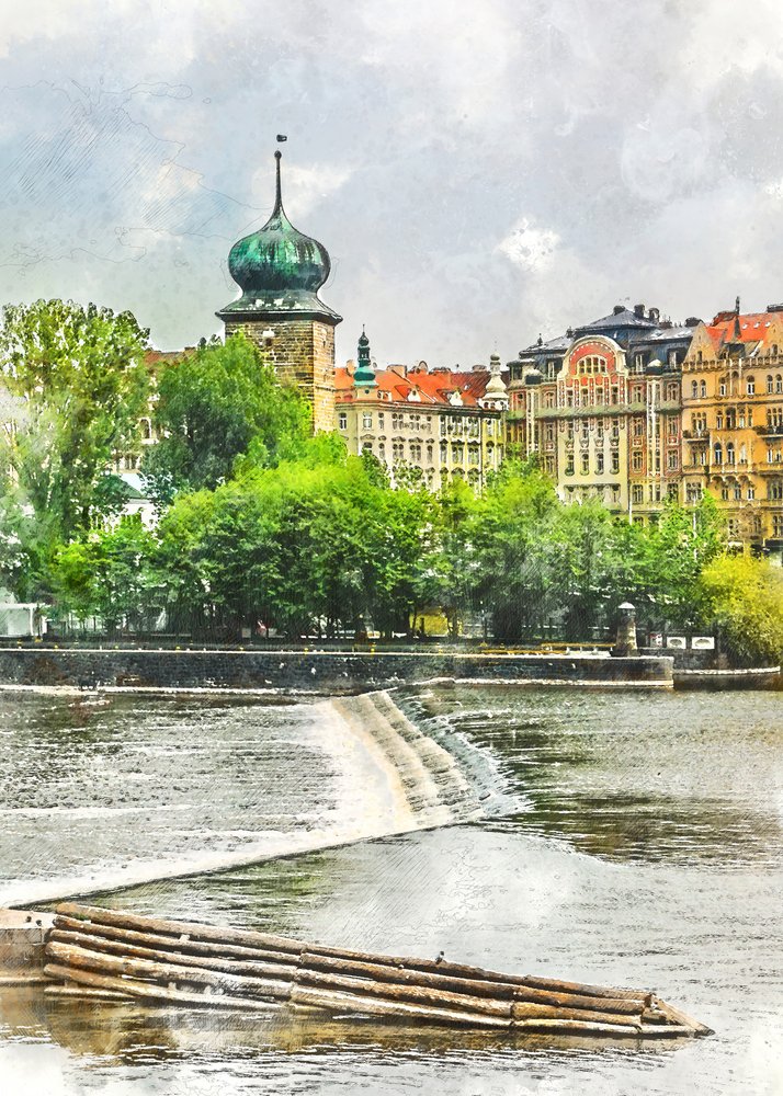 El río de la Torre del Agua de Praga de Justyna Jaszke