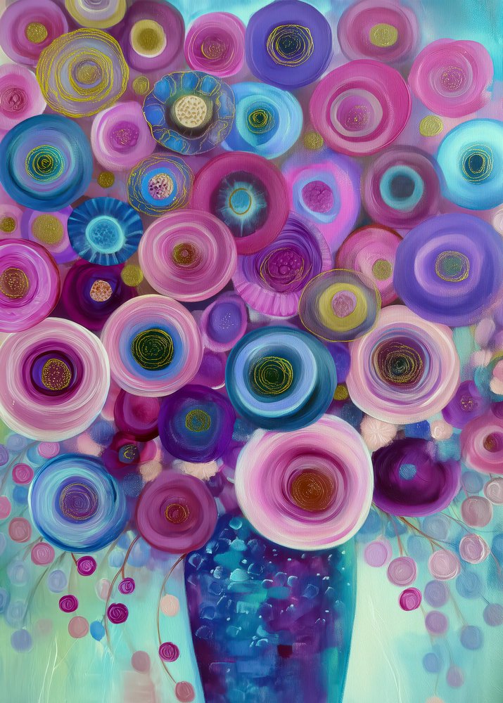 Ramo de flores de colores vivos de Justyna Jaszke