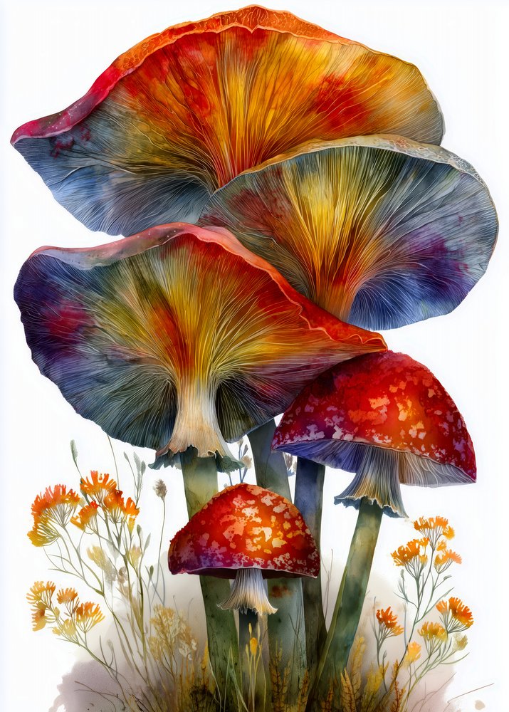 Setas del bosque en colores vivos de Justyna Jaszke