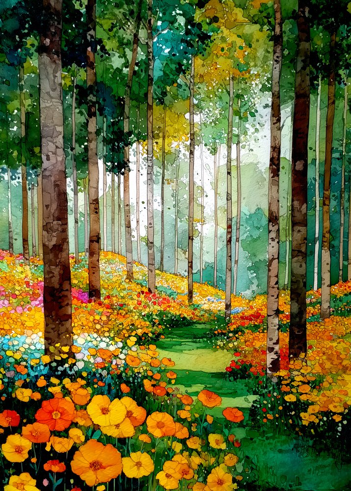 Sendero por el bosque lleno de vida de Justyna Jaszke