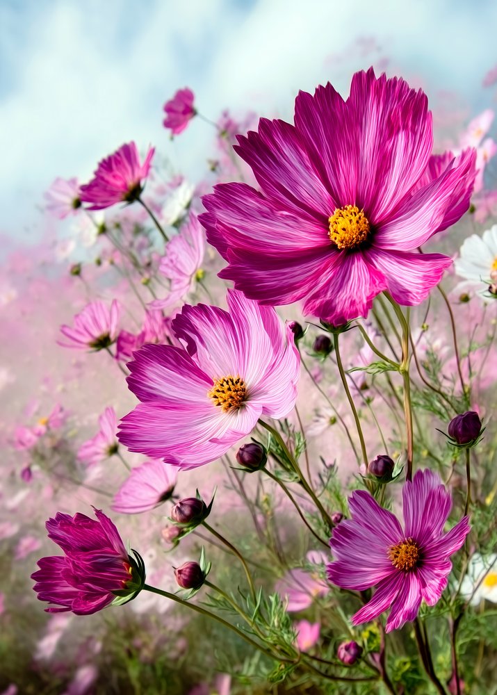 Cosmos rosa intenso de Justyna Jaszke