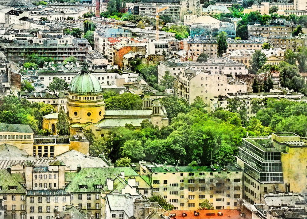 Acuarelas de la ciudad de Varsovia, Polonia (6) de Justyna Jaszke