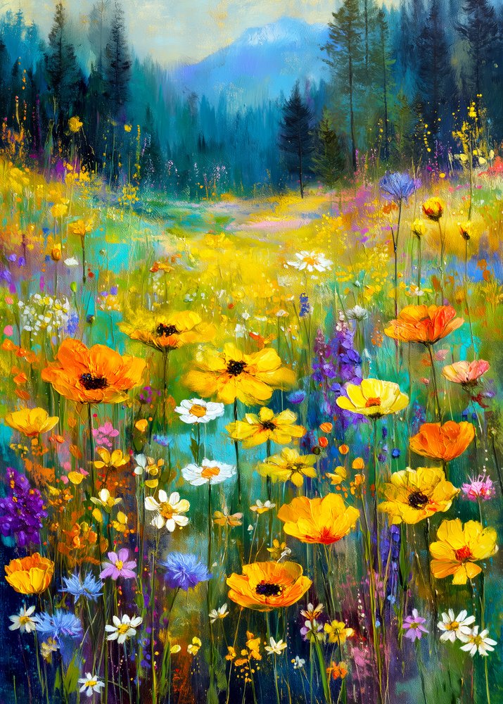La serenidad de la montaña de las flores silvestres de Justyna Jaszke