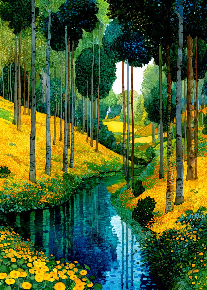 Arroyo del Bosque de las Flores Amarillas de Justyna Jaszke