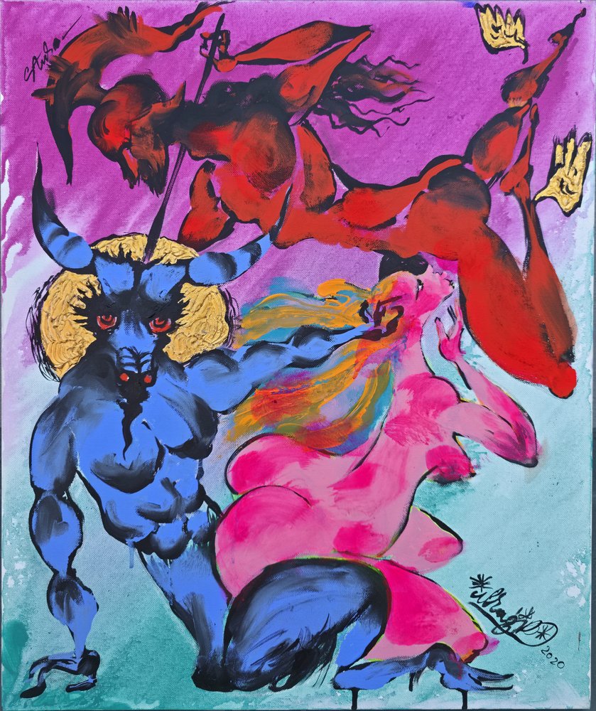 Azul Demonio Rosa Desnudo de Kanat Ibragimov