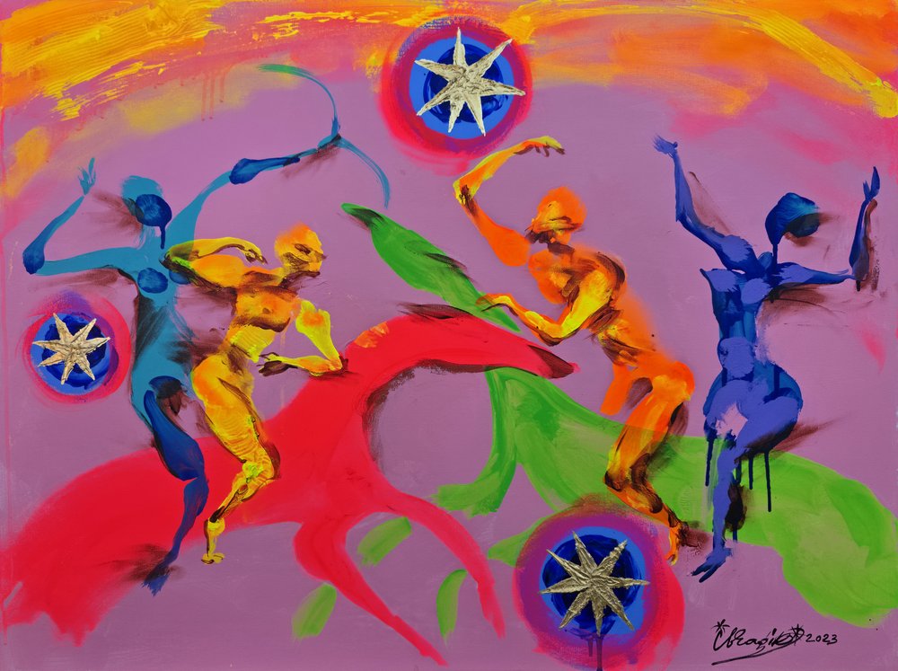 Danza abstracta y colorida de Kanat Ibragimov