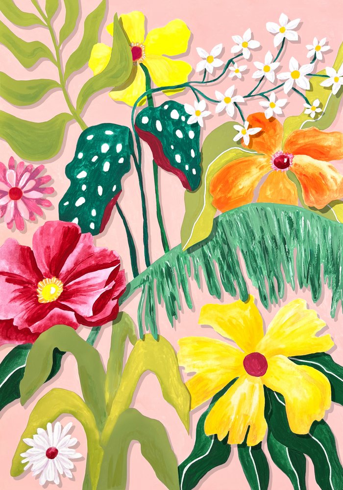 Un jardín tropical lleno de colorido de Karen Menzenbach