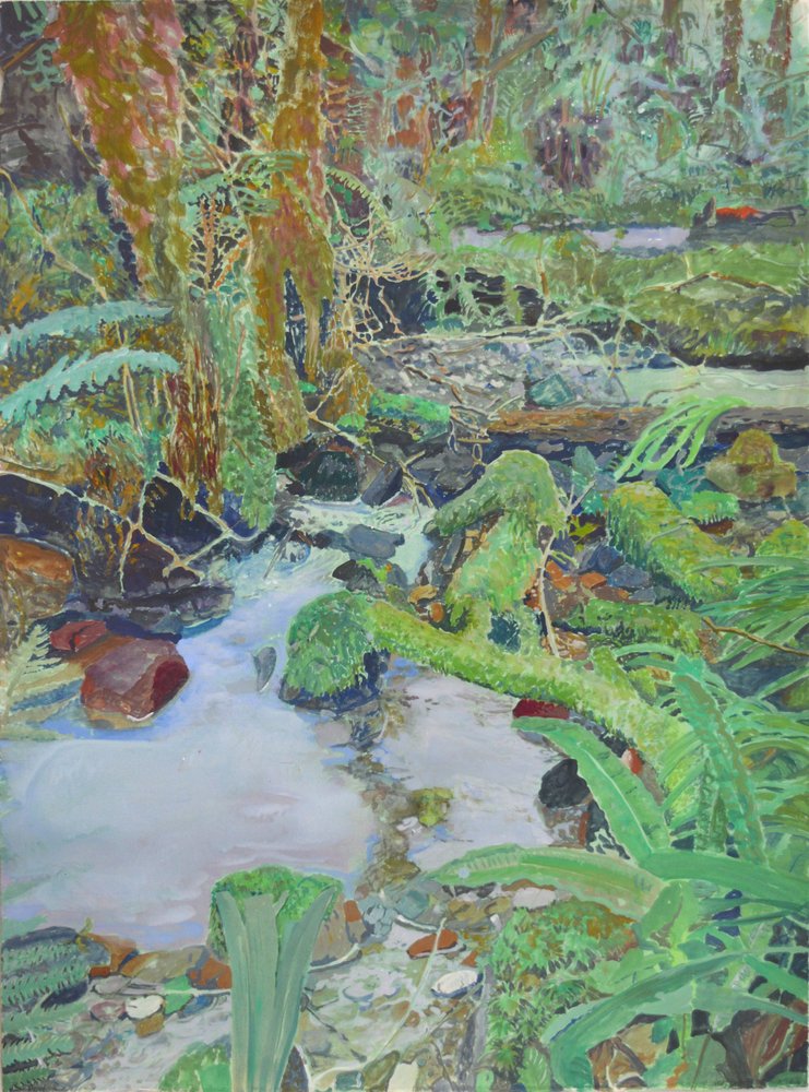 Arroyo del bosque cubierto de musgo de Karin Bos