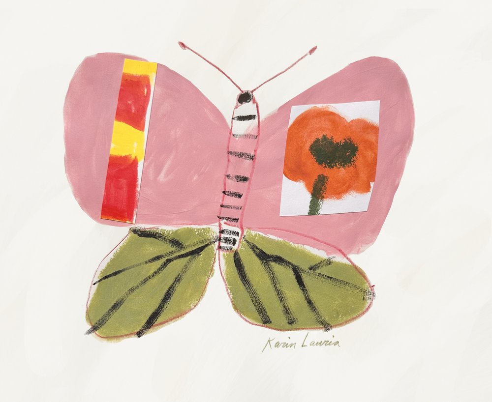 Amapola mariposa rosa de Karin Lauria