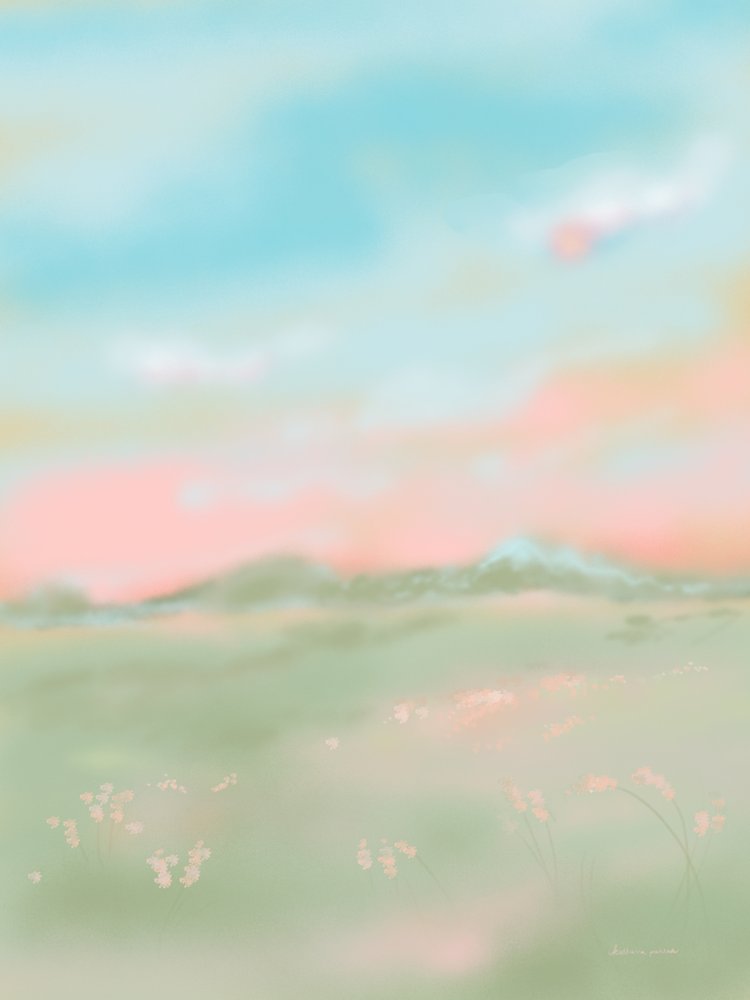 Pradera de colores pastel de ensueño de Katharina Puritscher