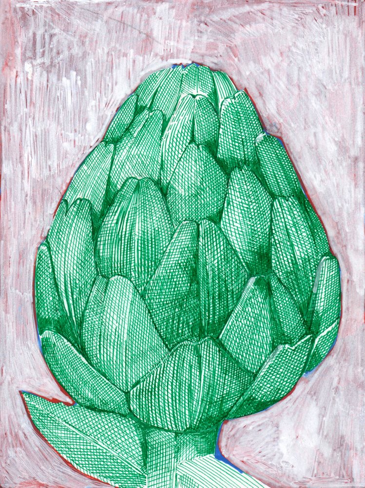Alcachofa verde vibrante de Katie O'Shea