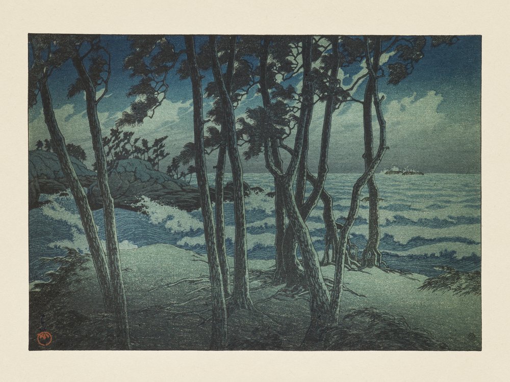Hinomisaki, Izumo, de la serie «Recuerdos de viajes, tercera serie» de Kawase Hasui