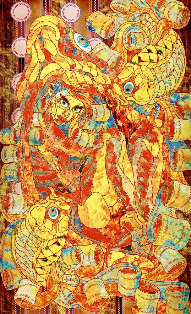 Figura de mosaico de vivos colores de Kostyantin Malginov