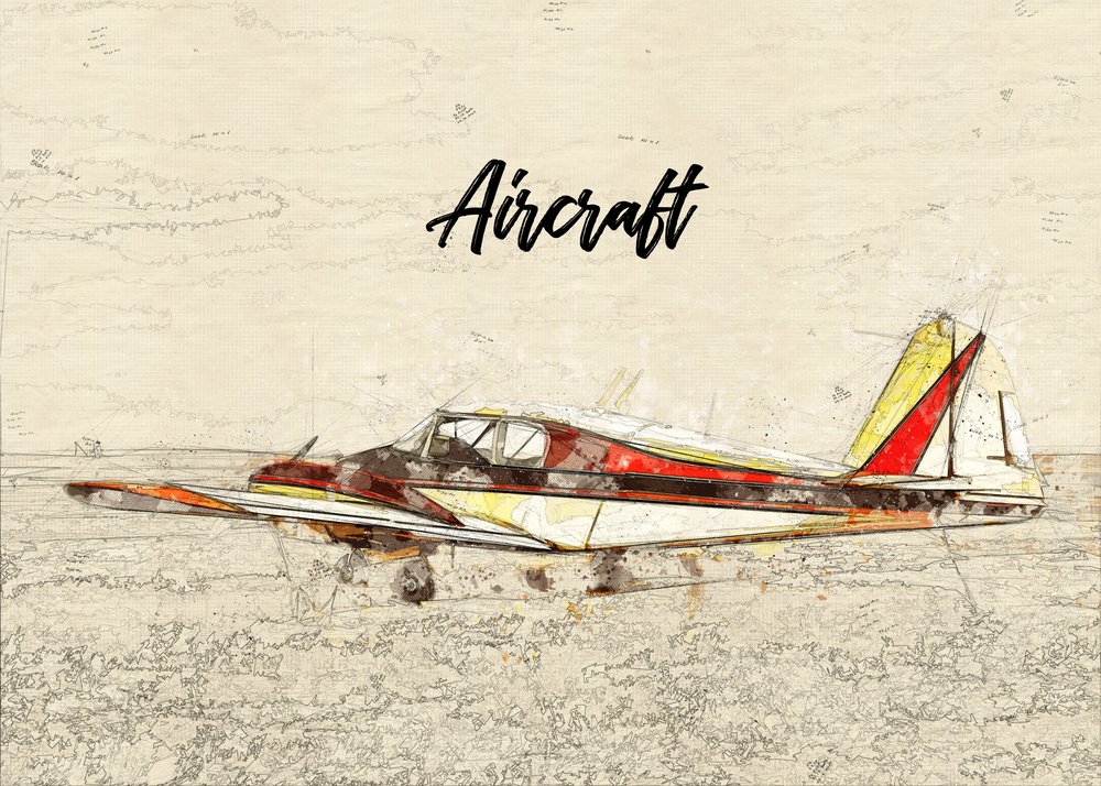 Boceto de aviación de Lembayung senja studio [Vintage Poster]