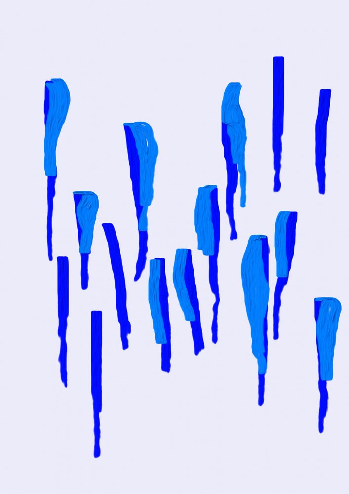 Formas azules fluidas de Lembayung senja studio [Vintage Poster]