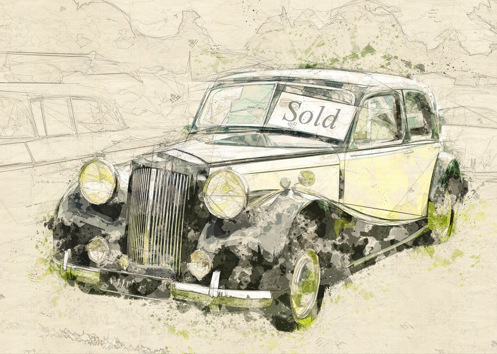 Coche clásico vendido de Lembayung senja studio [Vintage Poster]