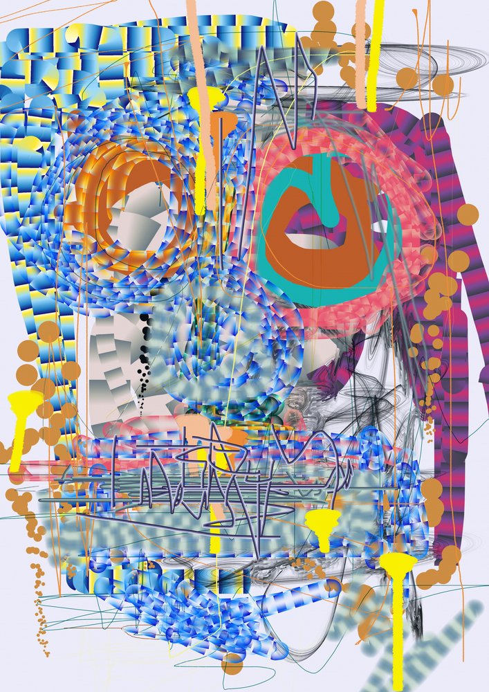 Geometría abstracta vibrante de Lembayung senja studio [Vintage Poster]