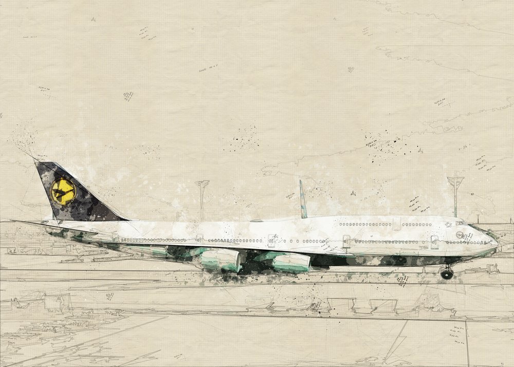 Dibujo de aviación de época de Lembayung senja studio [Vintage Poster]