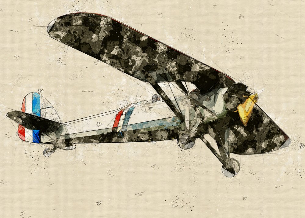 Dibujo de aviación de época de Lembayung senja studio [Vintage Poster]