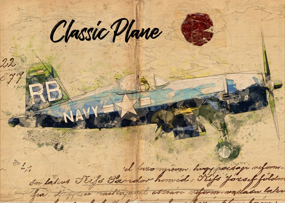 Avión de combate clásico de Lembayung senja studio [Vintage Poster]