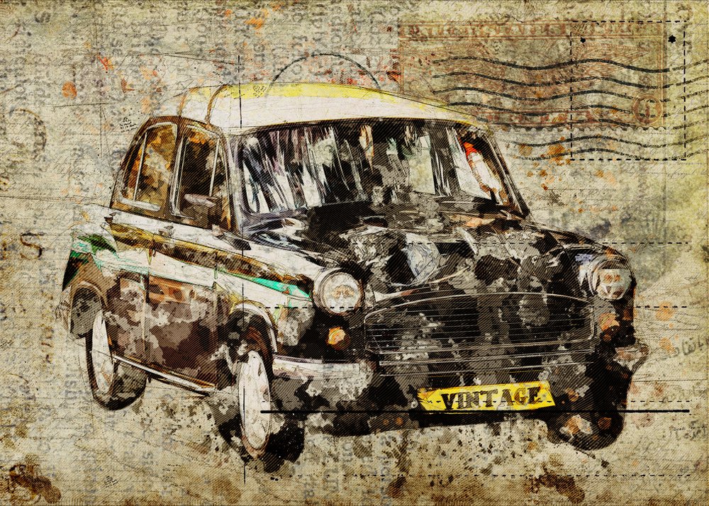 Taxi indio clásico de Lembayung senja studio [Vintage Poster]