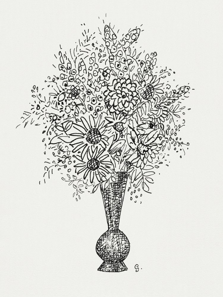 Jarrón (h. 1891-1941). Dibujo en alta resolución de Leo Gestel. de Leo Gestel
