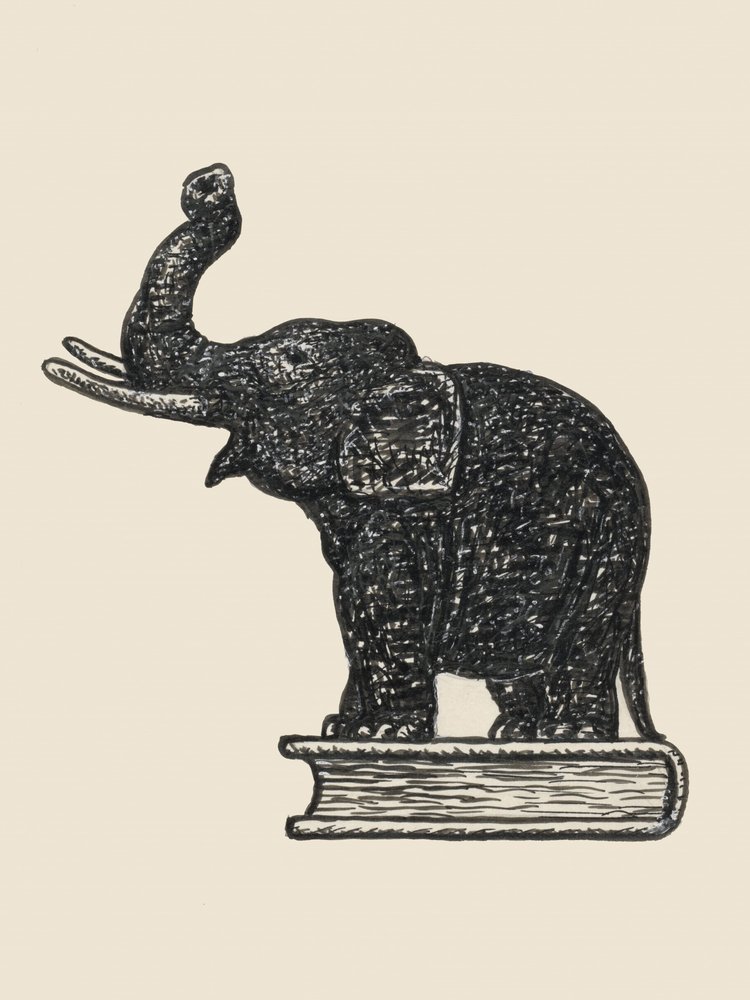 Elefante sobre un libro, 1935 de Leo Gestel