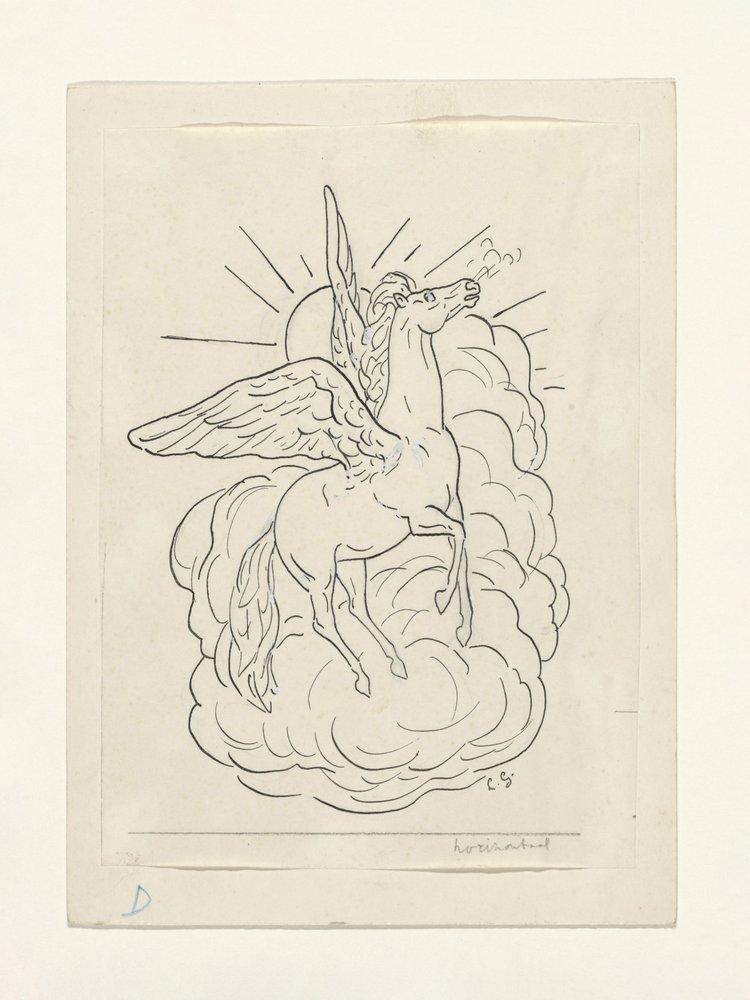 Pegaso volando frente a las nubes (1891-1941) de Leo Gestel