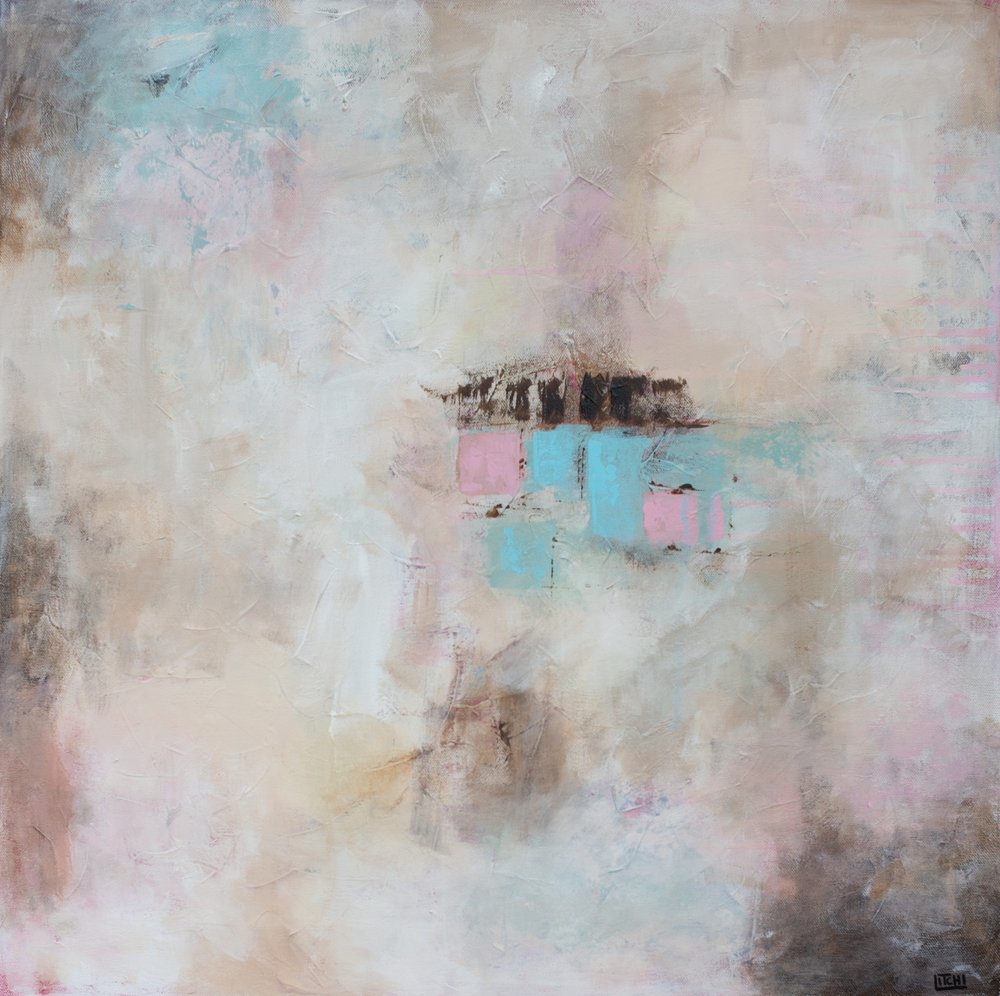 Formas abstractas en rosa y azul de Lillian Christiansson