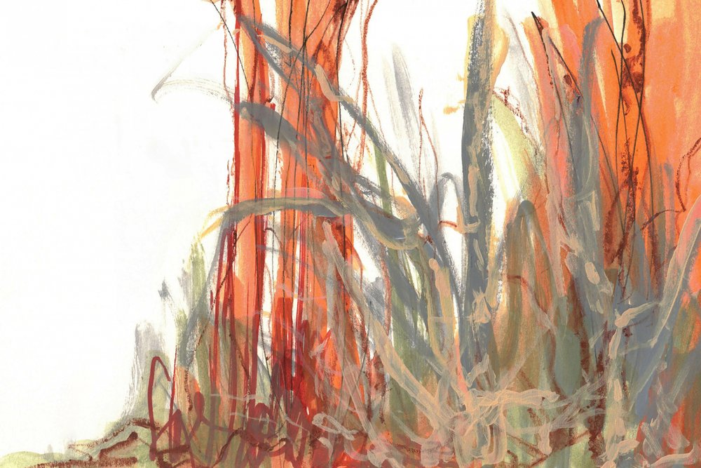 Abstracto de juncos de colores de Lori Ann Folz