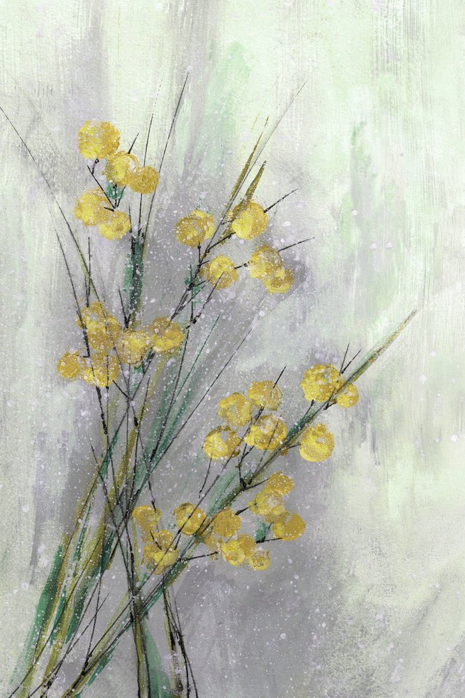 Delicados motivos botánicos amarillos de Lori Ann Folz