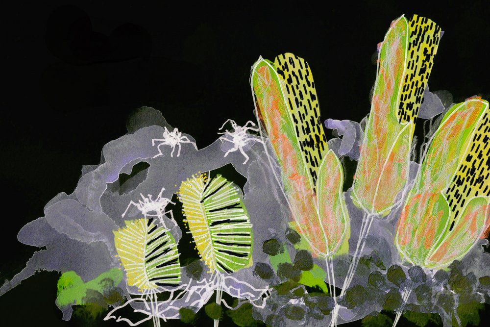 Jardín nocturno luminoso de Lori Ann Folz